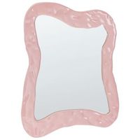 espejo de pared decorativo mdf 80 x 60 cm estilo retro asimetrico rosa pencran