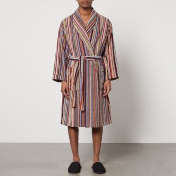 Paul Smith Striped Cotton-Towelling Dressing Gown - S