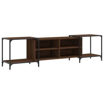 Mueble De Tv Madera De Ingeniería Marrón Roble 203x37x50 Cm Vidaxl