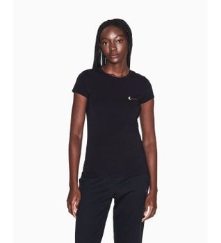A|X Armani Exchange para mujer. XW001849AF16294UC001 Camiseta Eleganza negro (M), Casual, Algodón, Manga corta