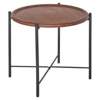 mesa auxiliar mesta redonda o205 cm madera y metal