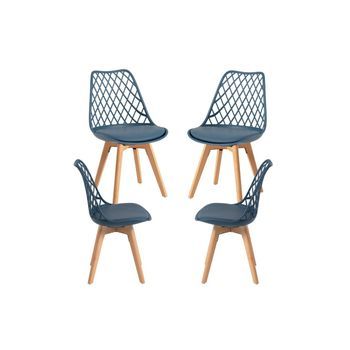 Pack 4 Sillas Mima De Polipropileno 82*49*43 Cm - Azul Petróleo
