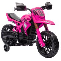 aiyaplay moto electrica infantil para ninos de 3 anos moto de bateria para ninos 12v con ruedas auxiliar y bocina carga 30 kg rosa   aosom espana