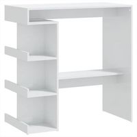 mesa bar con estante aglomerado blanco brillo 100x50x1015 cm vidaxl