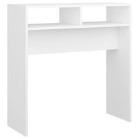mesa consola  mesa de entrada  mesa auxiliar madera de ingenieria blanco 78x30x80 cm