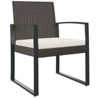 pack 2 uds sillas de comedor para jardin  silla de exterior  sillon pp aspecto de ratan marron