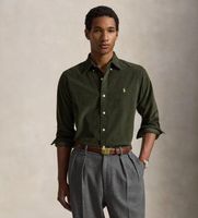 polo ralph lauren para hombre 710853123502 camisa de pana custom fit verde oliva s casual algodon manga larga