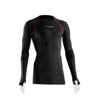 Camiseta termo-reguladora Lurbel Cristallo Long Sleeves - S, MARENGO/ROJO