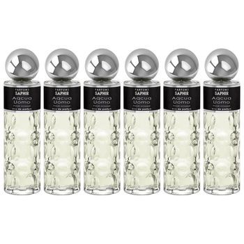Pack De 6 Eau De Parfum Hombre Saphir Cro Aqua Uomo 200 Ml