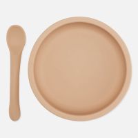 konges slojd bowl  spoon silicone set - rose sand