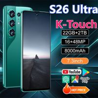 telefono inteligente k-touch hot s26 ultra 22g2tb android 15 pantalla hd de 73 pulgadas 5g doble sim bateria de 8000mah camara de 1648mp