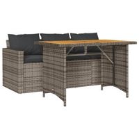 juego de comedor jardin 2 piezas con cojines ratan sintetico gris