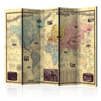 Biombo - Nouvelle Carte Du Monde (225x172 Cm)