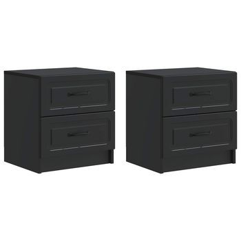 Armario De Noche 2 Uds. Negro 43 X 34,5 X 44,5 Cm Vidaxl