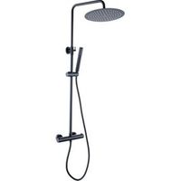 columna de ducha termostatica ebro negra mate  o 25cm negro