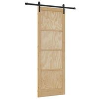 puerta corredera natural 83 x 232 cm madera de pino maciza vidaxl