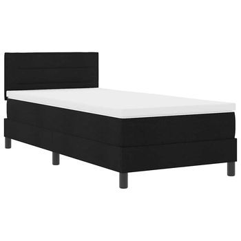 Cama Tipo Box Spring Con Tiras Led Negro 80 X 200 Cm Tela Vidaxl