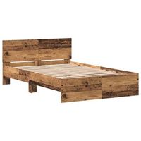 estructura de cama con respaldo madera vieja 120 x 190 cm