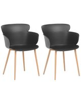conjunto de 2 sillas de comedor  negro
