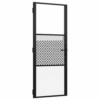 Puerta De Vidrio Calado Negro 83 X 3,5 X 201,5 Cm Aluminio Vidaxl