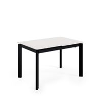 mesa extensible 120 tapa marmol blanco patas negro