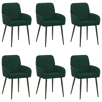 Sillas De Comedor 6 Uds. Terciopelo Verde Oscuro Vidaxl
