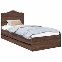 estructura de cama roble marron 100 x 200 cm madera ingenieril vidaxl