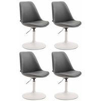 set de 4 sillas lounge maverick en polipiel simil cuero gris 57x48x76 cm clp