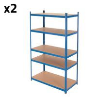 juego de 2 estanterias de almacenamiento de taller sin tornillos 875kg