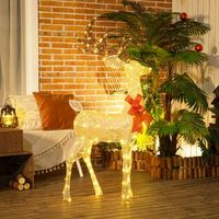 reno luminoso de navidad con 137 led blanco calido outsunny