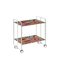 carrito auxiliar plegable bauhaus con ruedas - armazon metalico blanco 2 niveles y 4 posiciones ajustables29