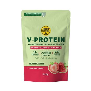Proteína Vegana GoldNutrition V-Protein Kombucha Fresa 720g