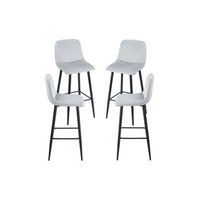 pack 4 taburetes coyal black terciopelo de terciopelo 10850475044 cm - gris
