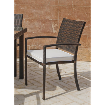 Pack De 4 Sillones Apilables Con Cojines Para Exterior