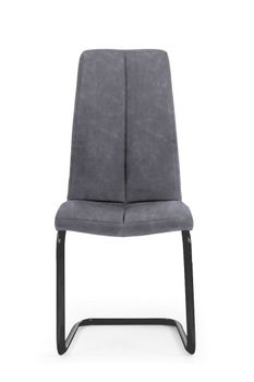 Ex-display Set of TWO Liza Grey Fabric Antique Hoop Leg Dining Chairs