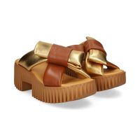 4ccccees sandalias con plataforma mujer - dorado talla 37