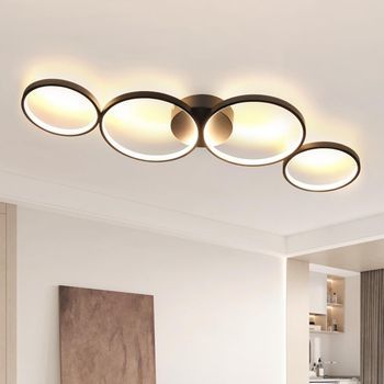 Lámpara De Techo Moderna Para Sala De Estar, Diseño De Anillo Óptico De 4/5 Llamas, 37/70 W, Para Dormitorio Zmh