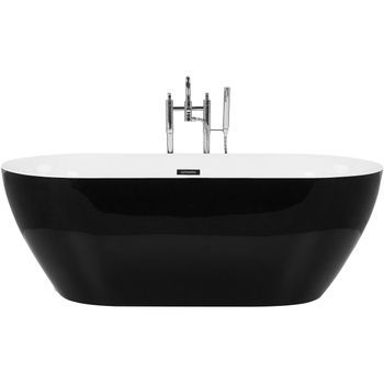 Bañera Independiente De Acrílico Sanitario Blanco Individual 170 X 79 Cm Diseño Moderno Ovalado Carrera