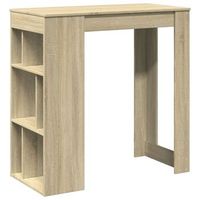 mesa alta bar con estantes madera roble sonoma 102x50x1035 cm vidaxl