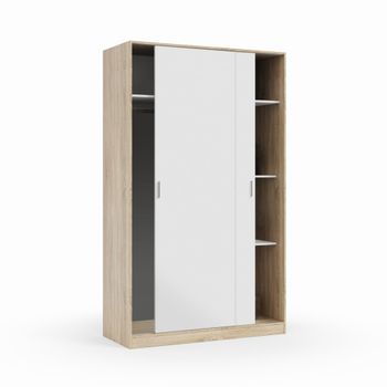 Armario de 2 puertas correderas roble y blanco artik