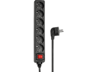 regleta - hama 69223784 6 enchufes interruptor cable 14m negro