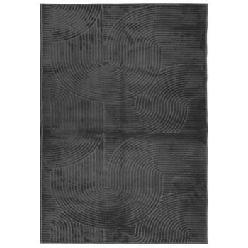 Alfombra Pelo Corto Look Escandinavo Iza Antracita 120x170 Cm Vidaxl