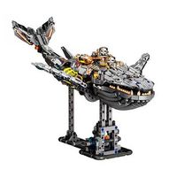maqueta 3d mecanizada de ballena con 1388 piezas equipada con luces y mecanismo de manivela que permite movimiento dinamico 29x46x21 cm color multicolor