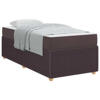 Estructura De Cama Marrón Oscuro 80 X 200 Cm Tela Vidaxl