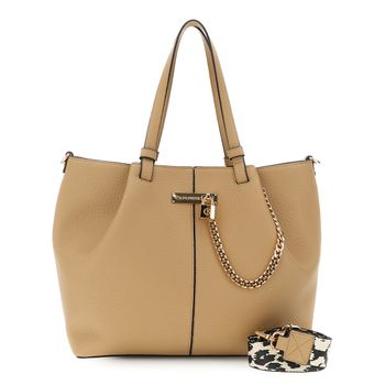bolso de compras con efecto piel de grano grueso sand