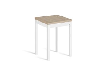 Mesa cocina alta extensible libro 65(130)x65 cm roble pata blanco