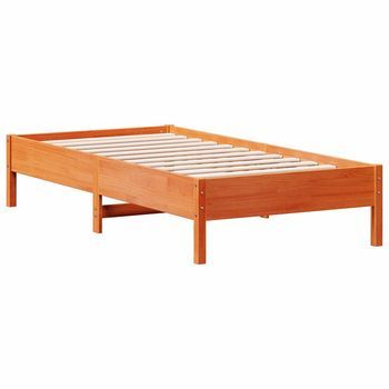 Cama Individual | Cama Para Adultos | Estructura De Cama Madera Maciza De Pino Marrón Cera 75x190 Cm