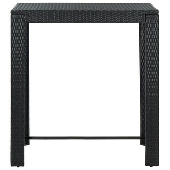 Mesa Alta Para Jardín | Mesa De Exterior Ratán Sintético Negro 100x60,5x110,5 Cm