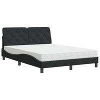 cama con colchon terciopelo negro 140x190 cm vidaxl