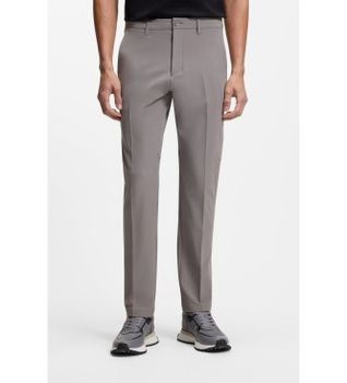 BOSS para hombre. 50534303 Pantalón slim fit de tejido elástico gris (48), Casual, Algodón